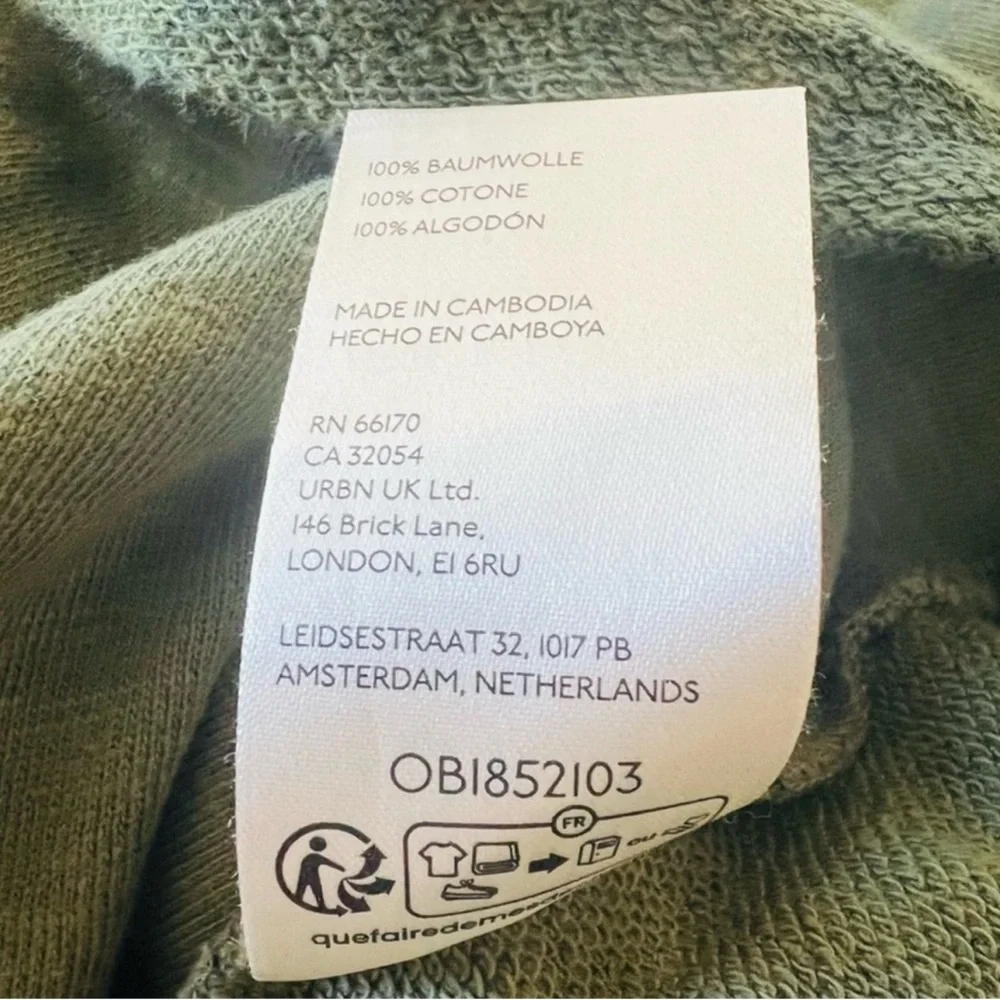 Pilcro Green Camo Print V Cut Pullover Cotton Sweater XS